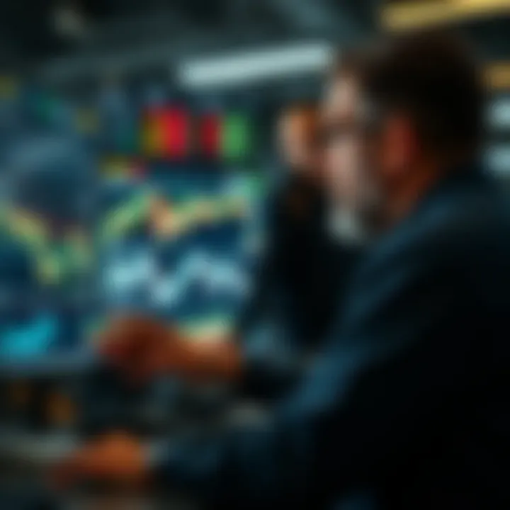 Trader Analyzing Commodity Charts A trader analyzing charts and graphs related to commodity prices