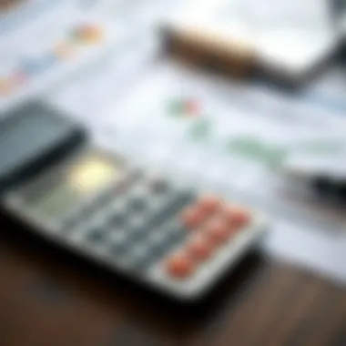 Calculator and financial documents on a table