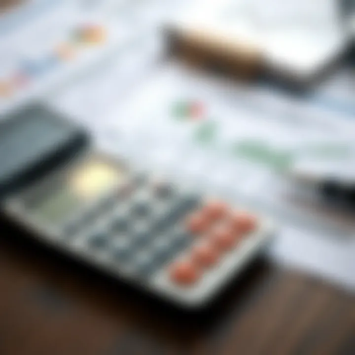 Calculator and financial documents on a table