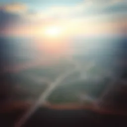 Aerial view of a vast Texas landscape with a single acre marked.