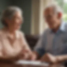 Elderly couple discussing Medicare options