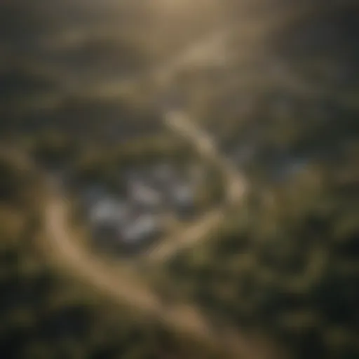 Aerial view of diverse landscapes showcasing different land types