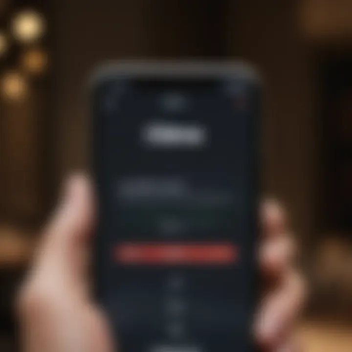 Close-up of Chime logo on a mobile device