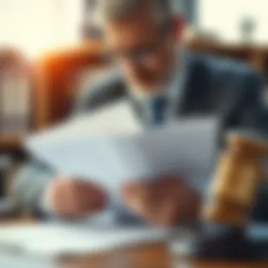 Reviewing Estate Law Documents A lawyer reviewing legal documents related to estate law