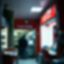 Currency exchange office with various currencies