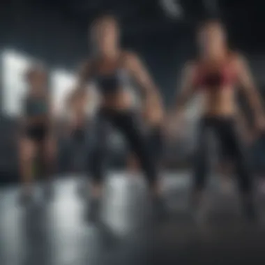 Group fitness class in a spacious and well-lit studio