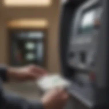 ATM with a person depositing a check