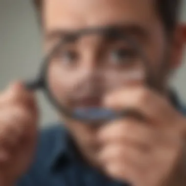 Elegant Person Holding Magnifying Glass