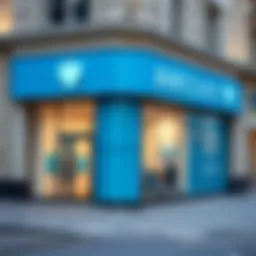 A modern bank exterior showcasing Barclays branding