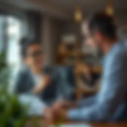 A financial advisor explaining cash-out refinancing options to a homeowner.