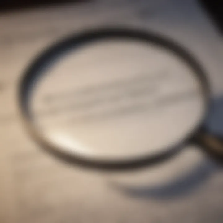 A magnifying glass focusing on a bond document highlighting risk factors