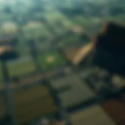 Aerial view of diverse land plots showcasing investment potential