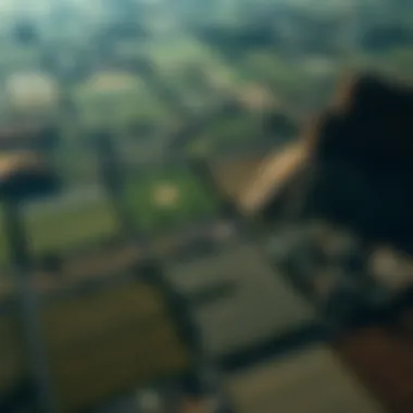 Diverse Land Investment Opportunities Aerial view of diverse land plots showcasing investment potential