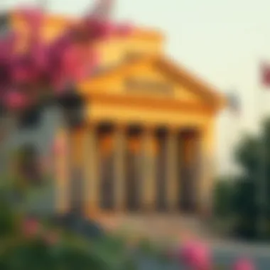 Exploring Fee-Free Banking Institutions A serene bank building representing fee-free banking options