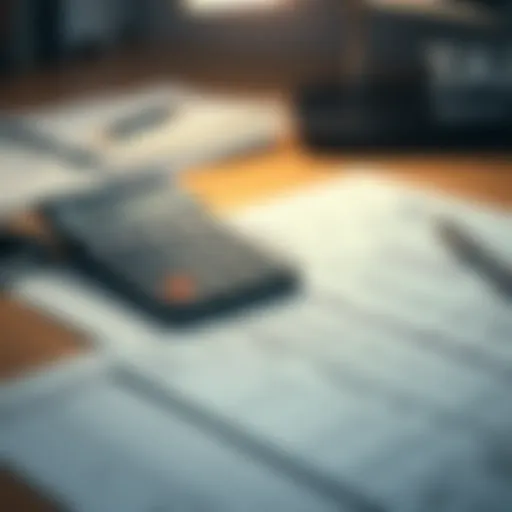 Tax Preparation Essentials A calculator and tax documents on a desk