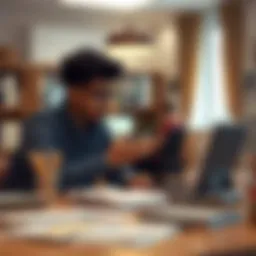 Student analyzing loan options