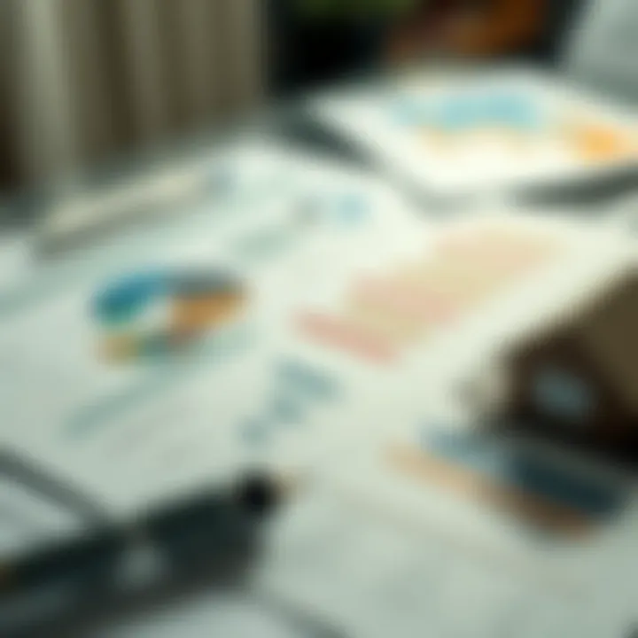 A strategic financial plan laid out on a table with graphs and charts.