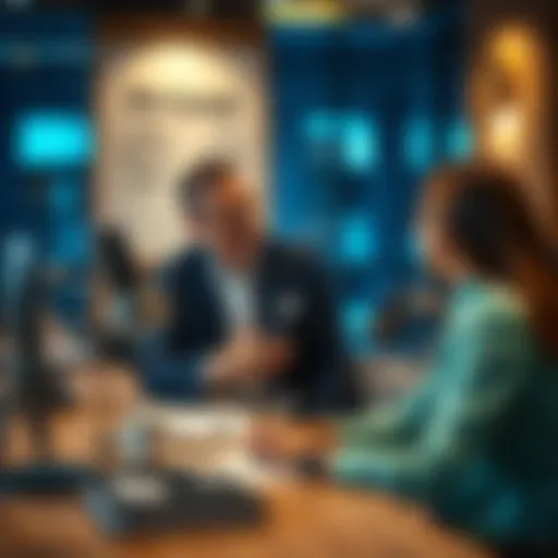 A professional mortgage broker consulting with clients