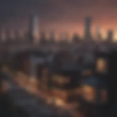 Elegant city skyline at dusk