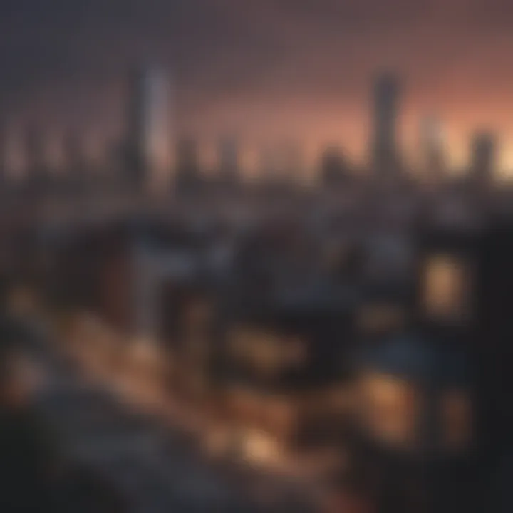 Elegant city skyline at dusk