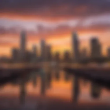 Orange County skyline at sunset