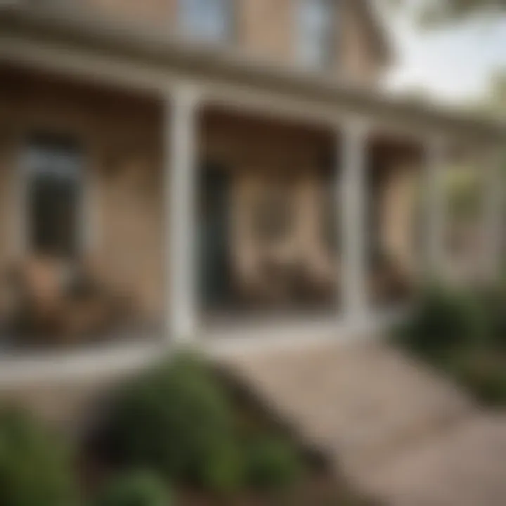 An inviting front porch of a typical Bell County home, showcasing local design elements and landscaping.