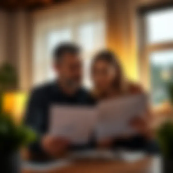 Reviewing Financial Strategies A thoughtful couple reviewing financial documents