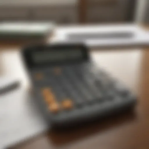 Elegant calculator on desk