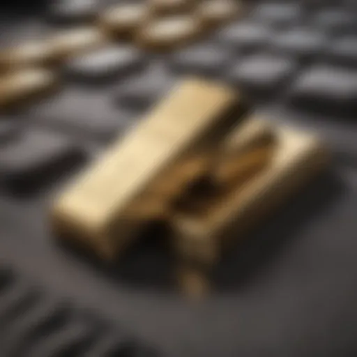 Elegant gold and silver bars resting on velvet