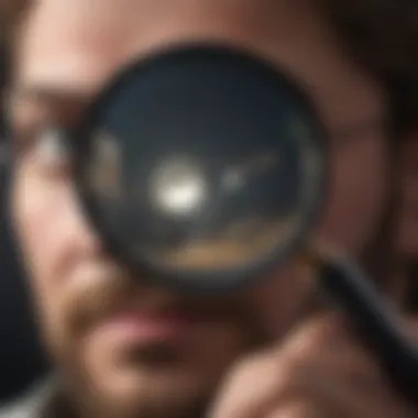 Illustration depicting a magnifying glass representing in-depth understanding