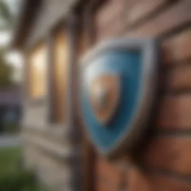 House protected by a shield symbolizing home insurance