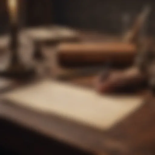 An elegant desk with a quill and parchment symbolizing the act of writing a will.