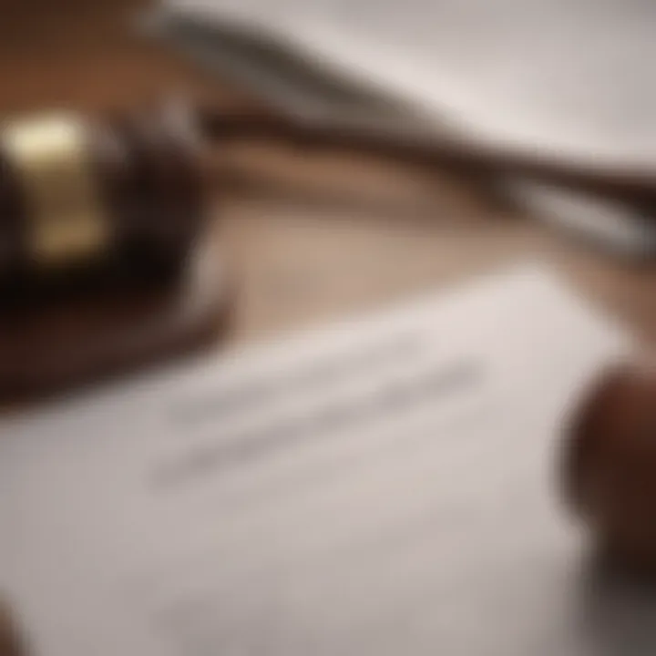 A close-up of legal documents and a gavel indicating the legal aspects of wills.