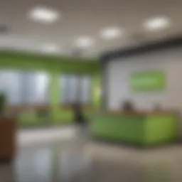 A detailed view of H&R Block office showcasing its branding and professional environment