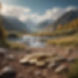 A serene landscape depicting a diversified portfolio concept
