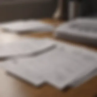 Tax forms and documents laid out on a desk