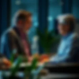 Financial advisor discussing strategies with clients