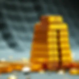 Gold bars stacked neatly, symbolizing wealth and investment.