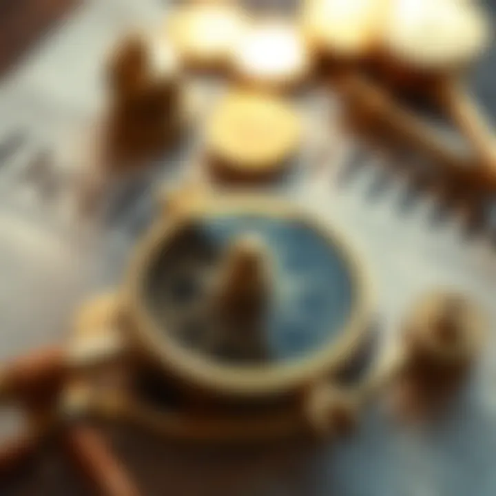 Navigating Investments A golden compass on a financial newspaper, indicating direction in investment.