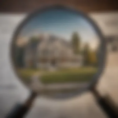 Magnifying glass on real estate market data