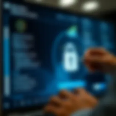 Digital banking user interface showcasing security features