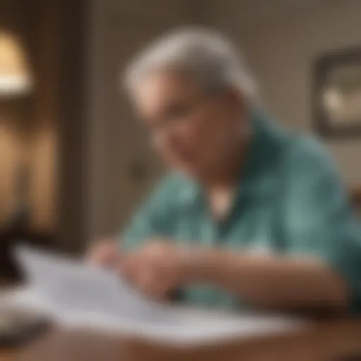 Elderly person reviewing Medicare paperwork