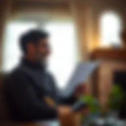 Homeowner reviewing refinancing documents