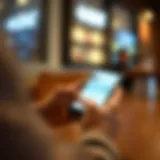 User engaging with mobile banking app for check deposit