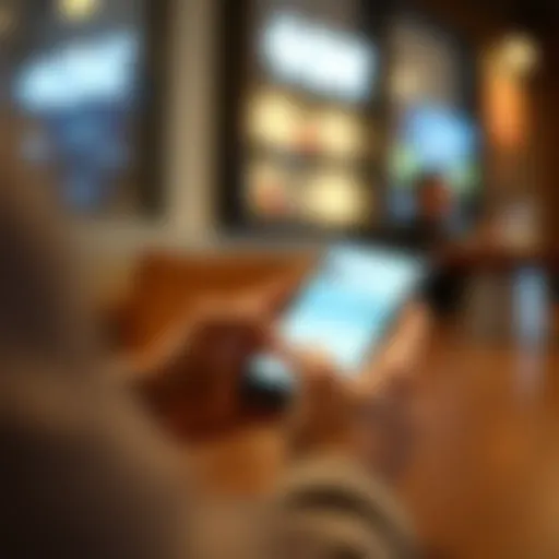 User engaging with mobile banking app for check deposit
