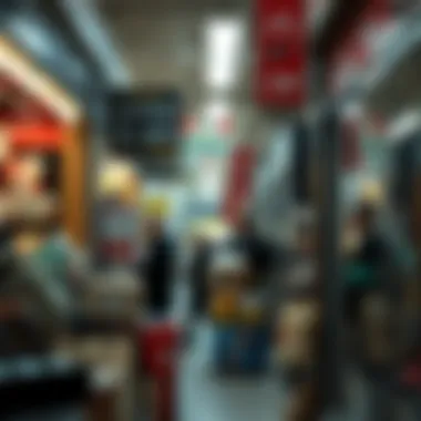 Local businesses showcasing products with price tags