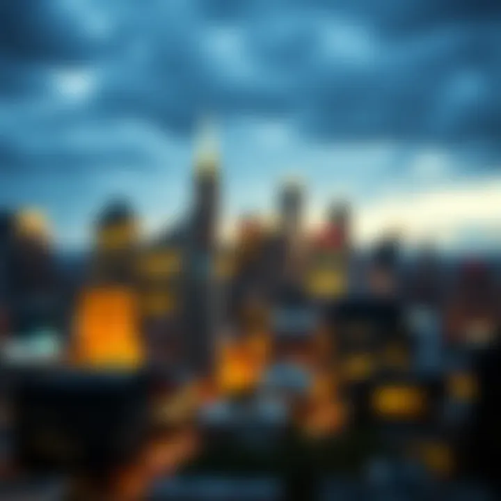 Philadelphia skyline with financial district focus