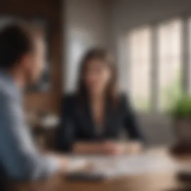 Expert Guidance in Real Estate Sales A confident realtor discussing strategies with a homeowner