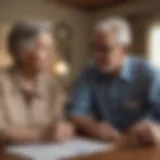 Elderly couple discussing social security in Michigan