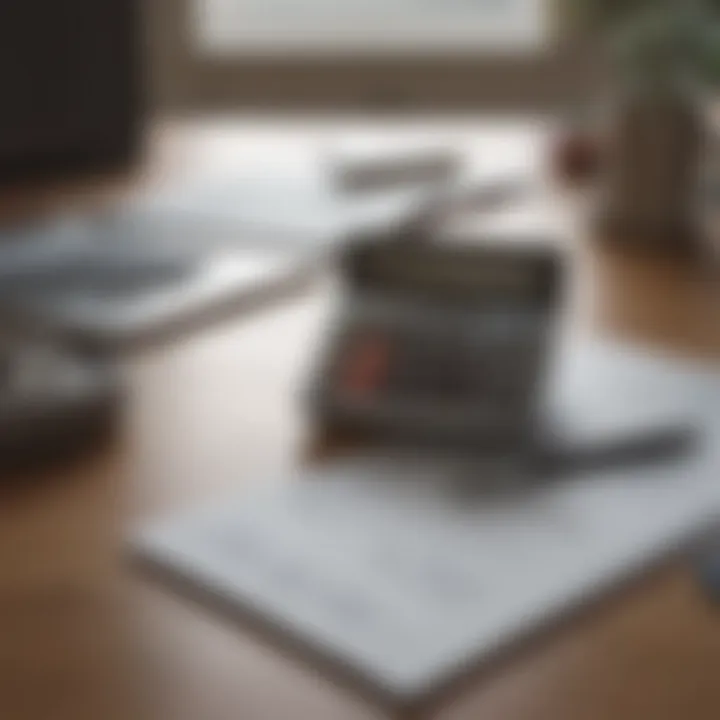 A calculator and financial documents on a table, representing financing options.